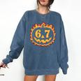 6 7 Meme Halloween Pumpkin Costume For Student Teacher Comfort Colors Sweatshirt Denim