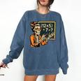 67 Teacher Halloween Skeleton Comfort Colors Sweatshirt Denim