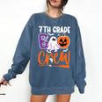 7th Grade Boo Crew Teacher Student Halloween Costume Comfort Colors Sweatshirt Denim