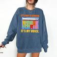 AAC Awareness AAC Teacher It's Not A Screen It's My Voice Men Women Comfort Colors Sweatshirt Denim AAC Awareness AAC Teacher It's Not A Screen It's My Voice Men Women Comfort Colors Sweatshirt Denim