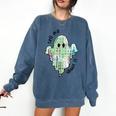 AAC Ghost Tell Me About It Speech Pathology AAC Sped Teacher Comfort Colors Sweatshirt Denim
