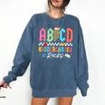 ABCD Kindergarten Rocks Pencil Lightning Teachers Rock Boys Comfort Colors Sweatshirt Denim ABCD Kindergarten Rocks Pencil Lightning Teachers Rock Boys Comfort Colors Sweatshirt Denim
