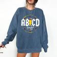 ABCD The Teacher Tour Last Day Of School Rockin' Teacher Comfort Colors Sweatshirt Denim