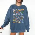 Alphabet Vehicles ABCs Learning Teachers Kids Boys Girls Comfort Colors Sweatshirt Denim Alphabet Vehicles ABCs Learning Teachers Kids Boys Girls Comfort Colors Sweatshirt Denim