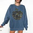 Apple Camoflauge Clothing Camo Student Teacher Cute School Comfort Colors Sweatshirt Denim
