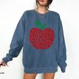 Apple Dot Pattern Art Teacher Appreciation Men Women Humor Comfort Colors Sweatshirt Denim Apple Dot Pattern Art Teacher Appreciation Men Women Humor Comfort Colors Sweatshirt Denim