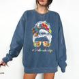 Art Teacher Life Messy Bun Back To School Art Teacher Comfort Colors Sweatshirt Denim