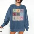 Art Teacher Life Retro Groovy Teaching Future Artists Comfort Colors Sweatshirt Denim