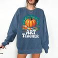 Art Teacher Pumpkin Painting Halloween Costume Comfort Colors Sweatshirt Denim Art Teacher Pumpkin Painting Halloween Costume Comfort Colors Sweatshirt Denim