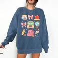 Back To School Coquette Teacher Women Girl Kindergarten PreK Comfort Colors Sweatshirt Denim Back To School Coquette Teacher Women Girl Kindergarten PreK Comfort Colors Sweatshirt Denim