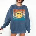 Back To School Groovy Smile Preschool Teachers Students Kids Comfort Colors Sweatshirt Denim Back To School Groovy Smile Preschool Teachers Students Kids Comfort Colors Sweatshirt Denim
