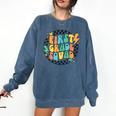 Back To School Groovy Teacher 1st First Grade Crew Squad Comfort Colors Sweatshirt Denim Back To School Groovy Teacher 1st First Grade Crew Squad Comfort Colors Sweatshirt Denim