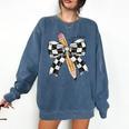 Back To School Hello Fifth Grade Teacher Coquette Pencil Bow Comfort Colors Sweatshirt Denim