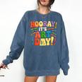 Back To School Hooray It's Art Day Art Teacher Artist Comfort Colors Sweatshirt Denim