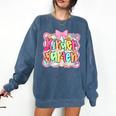 Back To School Kindergarten Preppy Teacher Girl Comfort Colors Sweatshirt Denim Back To School Kindergarten Preppy Teacher Girl Comfort Colors Sweatshirt Denim