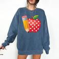 Back To School Pencil And Apple Teacher Student Comfort Colors Sweatshirt Denim Back To School Pencil And Apple Teacher Student Comfort Colors Sweatshirt Denim