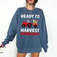 Back To School Teacher Farming Tractor Farmer Kids 100th Day Comfort Colors Sweatshirt Denim Back To School Teacher Farming Tractor Farmer Kids 100th Day Comfort Colors Sweatshirt Denim