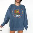 Back To School Tee ENL Teacher English New Language Squad Comfort Colors Sweatshirt Denim