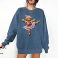 Ballet Dancer Gingerbread Christmas Dance Teacher Girl Women Comfort Colors Sweatshirt Denim