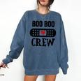 Boo Boo Crew First Aid School Nurse Day Care Teacher Comfort Colors Sweatshirt Denim