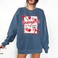 Bow Strawberry Kindergarten Is My Jam Teacher Kinder Team Comfort Colors Sweatshirt Denim Bow Strawberry Kindergarten Is My Jam Teacher Kinder Team Comfort Colors Sweatshirt Denim