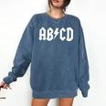 Boys Girls Teachers ABCD Rock Graphic Back To School Comfort Colors Sweatshirt Denim