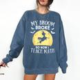 My Broom Broke So Now I Teach Math Teacher Halloween Costume For Men Women Comfort Colors Sweatshirt Denim My Broom Broke So Now I Teach Math Teacher Halloween Costume For Men Women Comfort Colors Sweatshirt Denim