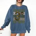 Camo Team 3rd Grade Squad Back To School Teacher Kids Boys Comfort Colors Sweatshirt Denim