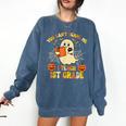 You Can't Scare Me I Teach First Grade Halloween Teacher Comfort Colors Sweatshirt Denim