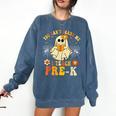 You Can't Scare Me I Teach Pre-K Halloween Teacher Ghost Comfort Colors Sweatshirt Denim You Can't Scare Me I Teach Pre-K Halloween Teacher Ghost Comfort Colors Sweatshirt Denim