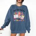 Can't Talk Right Now Doing Teacher Stuff Teacher Stuff Comfort Colors Sweatshirt Denim