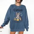 Cation Shirt Cat Science Chemistry Teacher Chemist Pun Comfort Colors Sweatshirt Denim