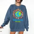 Celebrate Diversity Everyday Teachers & School Student Gift Comfort Colors Sweatshirt Denim