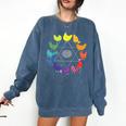 Chicken Themed Color Wheel Educational Art Teacher Artist Men Women Girls Kids Comfort Colors Sweatshirt Denim