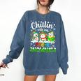 Chillin With My Pre-K Snowmies Christmas Teacher Xmas Comfort Colors Sweatshirt Denim Chillin With My Pre-K Snowmies Christmas Teacher Xmas Comfort Colors Sweatshirt Denim