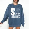 Christian Teacher S Is For Sunday School Essentials Comfort Colors Sweatshirt Denim