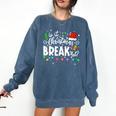 Is It Christmas Break Yet Teacher Xmas Light Santa Hat Comfort Colors Sweatshirt Denim Is It Christmas Break Yet Teacher Xmas Light Santa Hat Comfort Colors Sweatshirt Denim