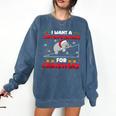 Christmas Math Teacher Hippopotenuse Math Lovers Xmas Comfort Colors Sweatshirt Denim