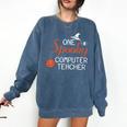 Computer Teacher Halloween Spooky Men Women Kids Comfort Colors Sweatshirt Denim Computer Teacher Halloween Spooky Men Women Kids Comfort Colors Sweatshirt Denim