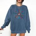 Cool Brush Heart Shape Art Teacher Paint For Artist Painter Comfort Colors Sweatshirt Denim