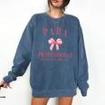 Coquette Bow Paraprofessional School Para Squad Teacher Aide Comfort Colors Sweatshirt Denim