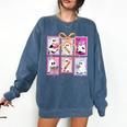 Coquette Bow Spooky Teacher Ghost Halloween Trick Or Teach Comfort Colors Sweatshirt Denim Coquette Bow Spooky Teacher Ghost Halloween Trick Or Teach Comfort Colors Sweatshirt Denim