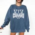 Cougars Teacher Student School Sports Fan Team Spirit Comfort Colors Sweatshirt Denim