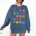 Counting 1-10 Learn To Count Number School Kids Teacher Comfort Colors Sweatshirt Denim Counting 1-10 Learn To Count Number School Kids Teacher Comfort Colors Sweatshirt Denim