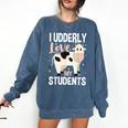 Cow Teacher Lover Comfort Colors Sweatshirt Denim Cow Teacher Lover Comfort Colors Sweatshirt Denim
