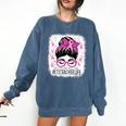 CTE Teacher In October We Wear Pink Breast Cancer Awareness Comfort Colors Sweatshirt Denim CTE Teacher In October We Wear Pink Breast Cancer Awareness Comfort Colors Sweatshirt Denim
