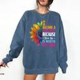 Cute I Became A Teacher Because Your Life Is Worth My Time Comfort Colors Sweatshirt Denim