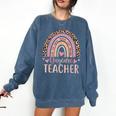 Cute Daycare Teacher Rainbow Leopard Print Childcare Worker Comfort Colors Sweatshirt Denim Cute Daycare Teacher Rainbow Leopard Print Childcare Worker Comfort Colors Sweatshirt Denim