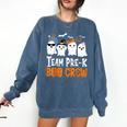 Cute Ghost Team Pre K Boo Crew Halloween Teacher Student Comfort Colors Sweatshirt Denim Cute Ghost Team Pre K Boo Crew Halloween Teacher Student Comfort Colors Sweatshirt Denim
