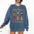Cute Halloween Teacher Comfort Colors Sweatshirt Denim Cute Halloween Teacher Comfort Colors Sweatshirt Denim